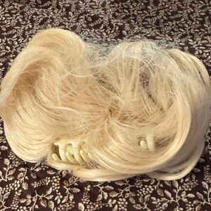 Blonde Messy Bun Hair Scrunchie Instant Volume Updo Extension or Playing Dressup